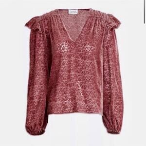 Tanya Taylor Rose Lucy Top Long Sleeve V-Neck Size Large NWT